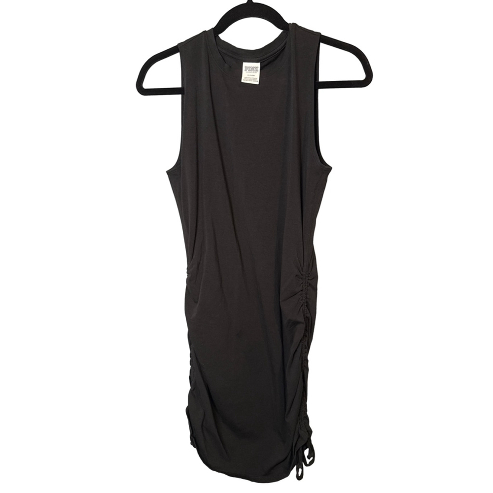 Victoria’s Secret PINK Black Sleeveless Ruched Dress Size M Cotton Blend Casual